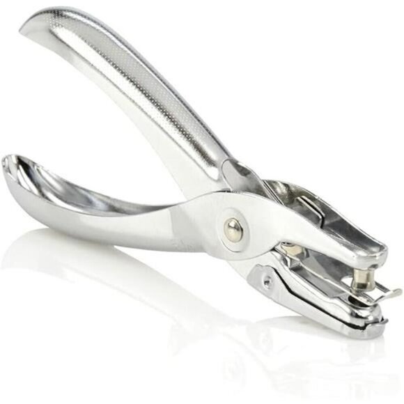 1 Hole Punch 5 Sheet Capacity Hole Puncher Single Hole Paper Punch Chrome (74005 - Picture 7 of 7